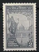 Reklamemarke St. Bonifatius Vereins-Marke, Statue von St. Bonifatius