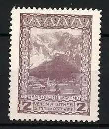 Reklamemarke Ramsau, Ramsauer Hilfsfond, Alpenlandschaft