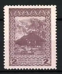 Reklamemarke Ramsau, Ostmark Ramsauer Hilfsfond, Gebirgspanorama