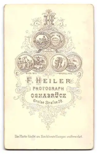 Fotografie F. Heiler, Osnabrück, Grosse Strasse 28, Porträt einer jungen Frau