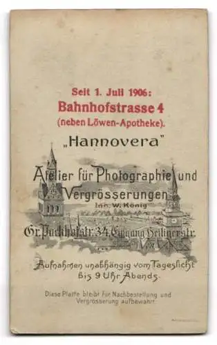 Fotografie Atelier Hannovera, Hannover, Gr. Packhofstrasse 34, Porträt einer älteren Dame in schwarzem Gewand