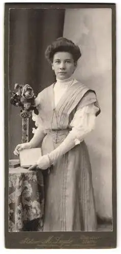 Fotografie Atelier M. Leyde, Dresden, Reisewitzerstrasse, Elegante Dame mit Buch