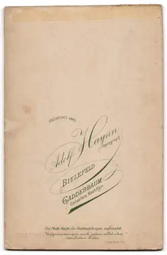 Fotografie Adolf Haynn, Bielefeld, Gadderbaum, Eleganter Herr mit Schnurrbart