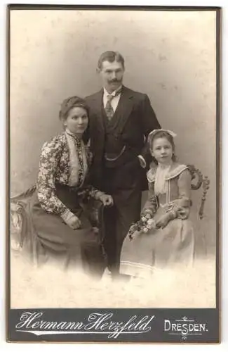 Fotografie Hermann Herzfeld, Dresden, Altmarkt, Porträt einer Familie