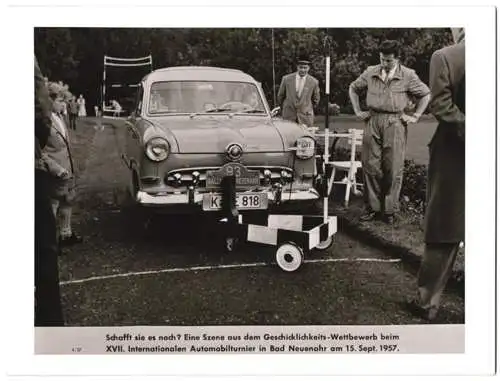 Fotografie Auto Ford Taunus, Szene beim XVII. Int. Automobilturnier in Bad Neuenahr 15.9.1957