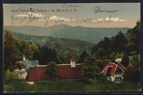 AK Sankt Ottilien bei Freiburg, Teilansicht mit Landschaft