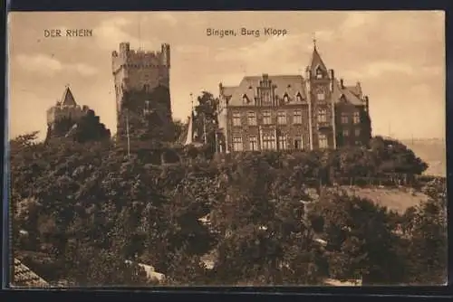 AK Bingen a. Rh., Burg Klopp beim Rhein