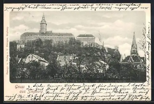 AK Siegburg, Blick zum Kloster Michaelsberg