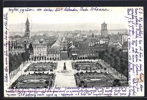 AK Karlsruhe, Blick vom Schloss