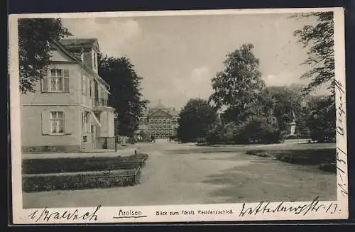 AK Arolsen, Blick zum Fürstl. Residenzschloss