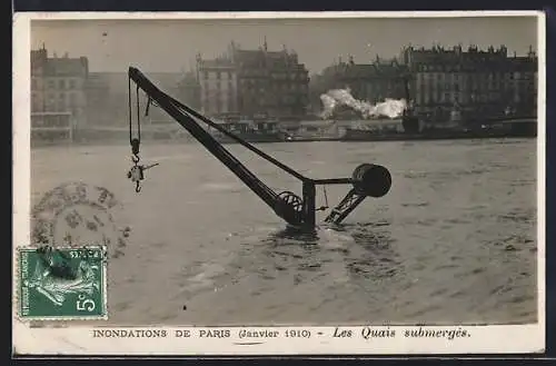 AK Paris, Inondations de Janvier 1910, Les Quais submergés