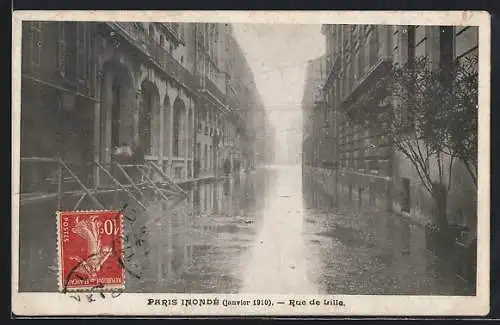 AK Paris, rue de Lille, Inondations de Janvier 1910, Hochwasser