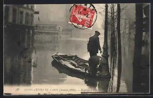 AK Paris, boulevard Diderot, inondations de Paris, Janvier 1910, Hochwasser