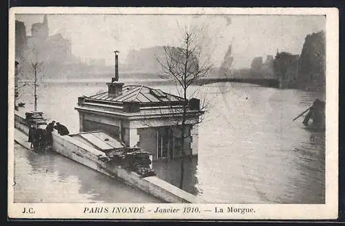 AK Paris, Inondations de Janvier 1910, La Morgue