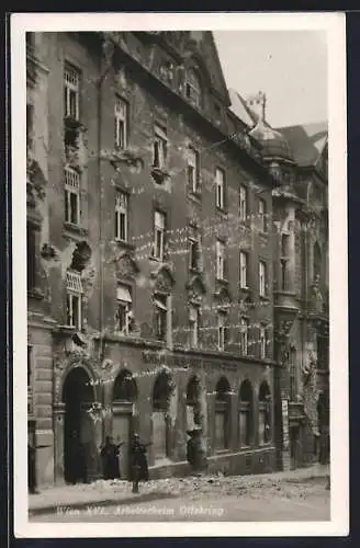 AK Wien, Arbeiterheim Ottakring und Soldaten in Uniform