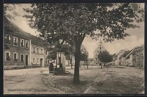 AK Grafenwöhr, Blick auf Marktplatz