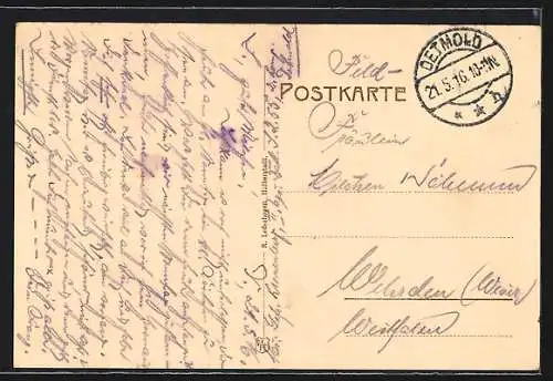 AK Detmold, Partie an der Oberförsterei Heidental
