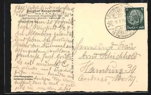 AK Altenberg / Erzgebirge, Hotel Raupennest