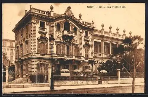 AK Nice, Hotel des Trois-Epis, Promenade des Anglais