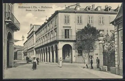 AK Mülhausen i. E., Strassenpartie an der Börse