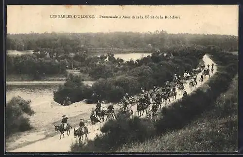 AK Les Sables-d`Olonne, Promenade à Ânes dans la Forêt de la Rudelière