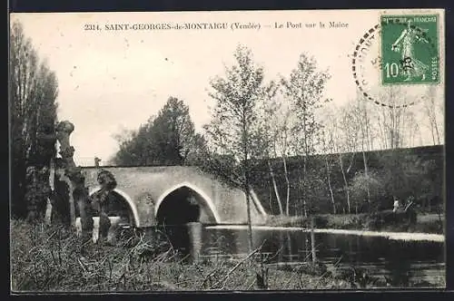 AK Saint-Georges-de-Montaigu, Le Pont sur la Maine