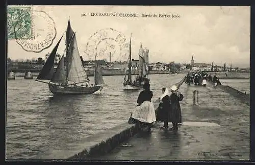 AK Les Sables-d`Olonne, Sortie du Port et Jetée