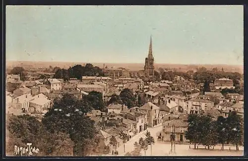 AK Lucon, Vue aérienne de la ville et de l`église