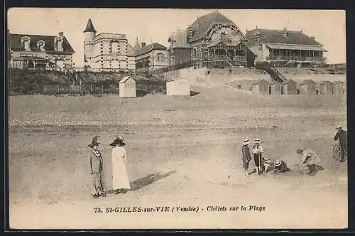 AK Saint-Gilles-sur-Vie, Chalets sur la plage