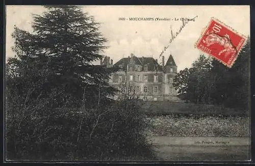 AK Mouchamps, Vue du château entouré d`arbres