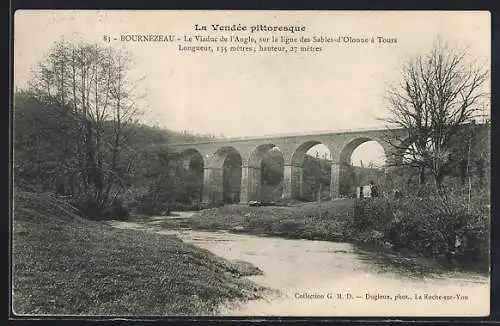 AK Bournezeau, Le Viaduc de l`Angle sur la ligne des Sables-d`Olonne à Tours