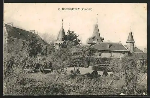 AK Bourgenay, Vue du château et des jardins ornés