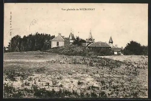 AK Bourgenay, Vue générale du village et des bâtiments historiques