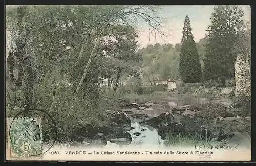 AK Vendée, La Suisse Vendéenne, Un coin de la Sèvre à Fleuriais