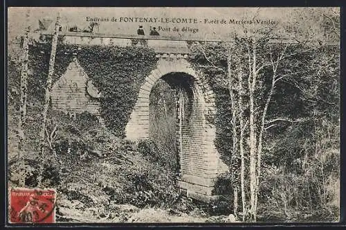 AK Fontenay-le-Comte, Forêt de Mervent-Vouvant, Pont de déluge