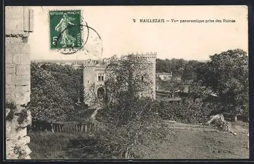 AK Maillezais, Vue panoramique prise des Ruines