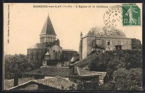 AK Mareuil-sur-Lay, L`Église et le Château (côté est)