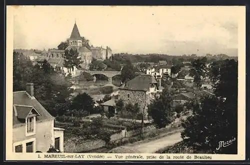 AK Mareuil-sur-Lay, Vue générale prise de la route de Beaulieu