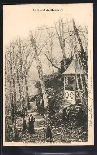 AK Mervent, Chaire primitive de la Grotte du P. de Montfort dans la forêt