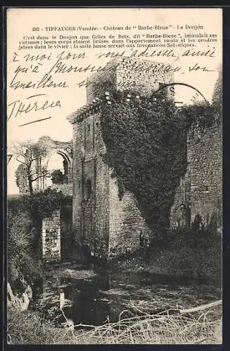 AK Tiffauges, Château de Barbe-Bleue, Le Donjon et ses mystères historiques