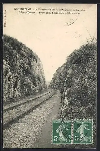 AK Bournezeau, La Tranchée du Pont de l`Aigle sur la ligne des Sables-d`Olonne à Tours