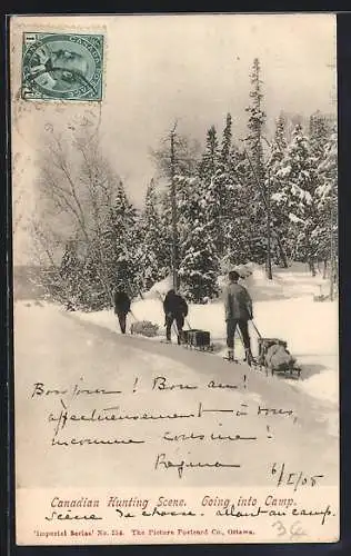 AK Canadian Hunting Scene, Going into Camp