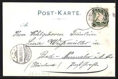 Künstler-AK Nürnberg, Allgemeine Motorfahrzeug-Ausstellung 1900, Stadtpanorama mit Frauenfigur