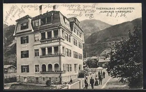 AK Hofgastein, Kurhaus Habsburg vor Berglandschaft