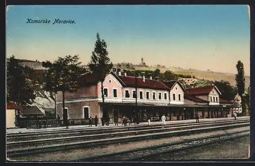 AK Moravice, Blick auf den Bahnhof