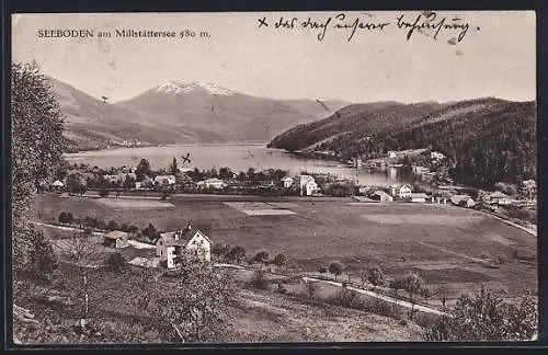 AK Seeboden am Millstättersee, Totalansicht von einen Berg aus