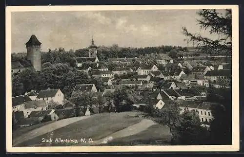 AK Allentsteig /N. D., Ortsansicht von einer Anhöhe aus