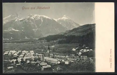 AK Kötschach, Gesamtansicht mit Gebirge