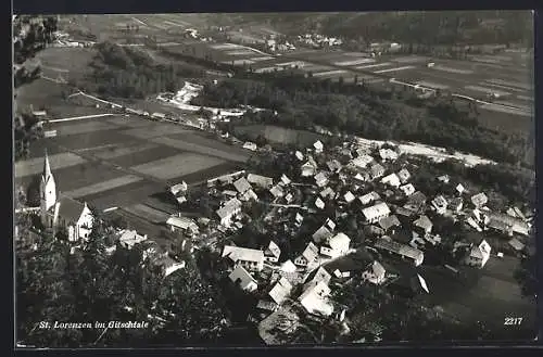 AK St. Lorenzen im Gitschtale, Ortsansicht von oben