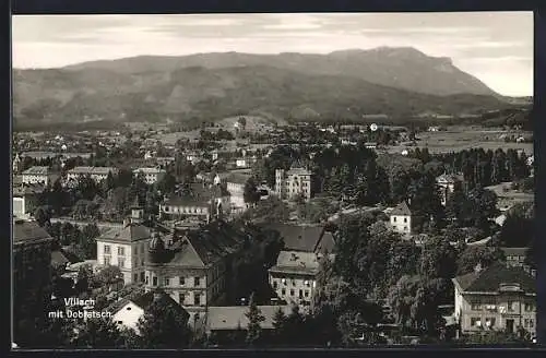 AK Villach, Totalansicht mit Dobratsch